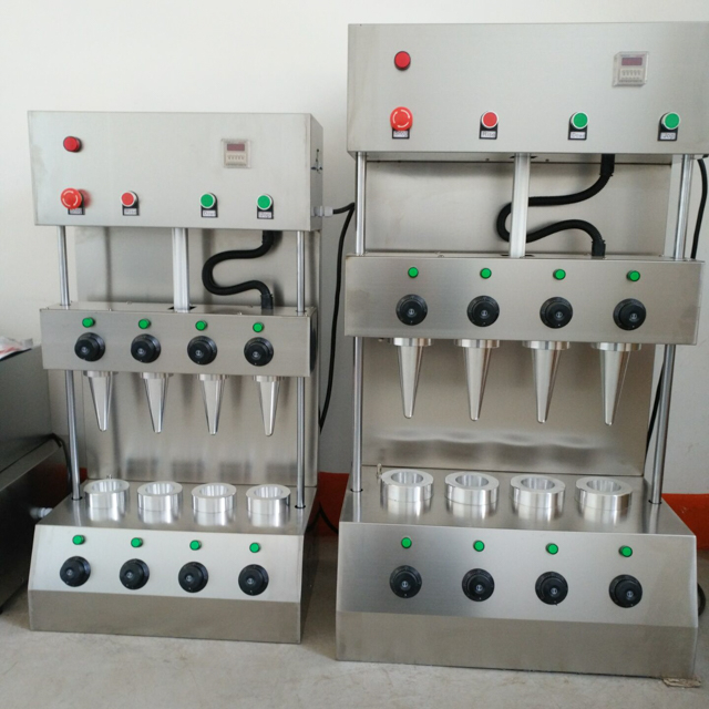 Línea de máquinas formadoras de cono de pizza